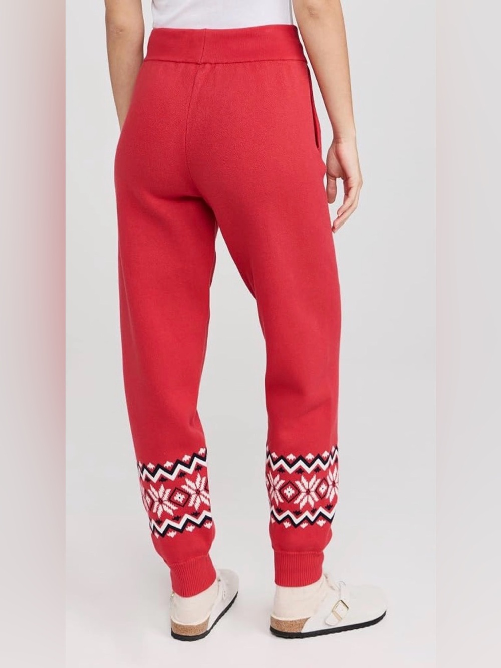 The Upside Keystone Jojo Red Fair Isle Knit Jogger Pants - Picture 3 of 9